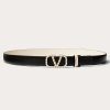 Valentino Vlogo Signature Reversible Belt In Shiny Calfskin With Pearls 20 Mm | Belts