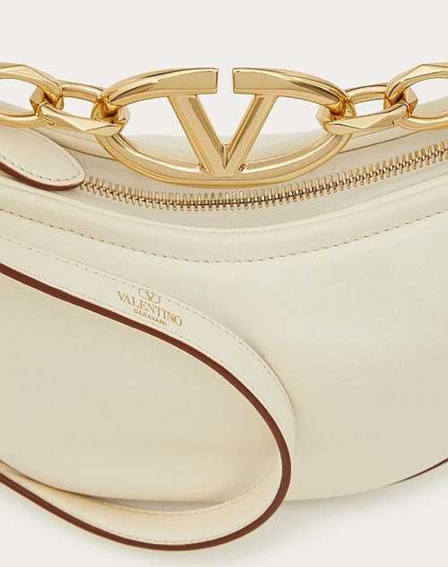 Valentino Vlogo Moon Mini Hobo Bag In Nappa Leather With Chain | Shoulder Bags