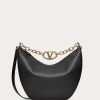 Valentino Vlogo Moon Medium Grainy Calfskin Hobo Bag With Chain | Shoulder Bags