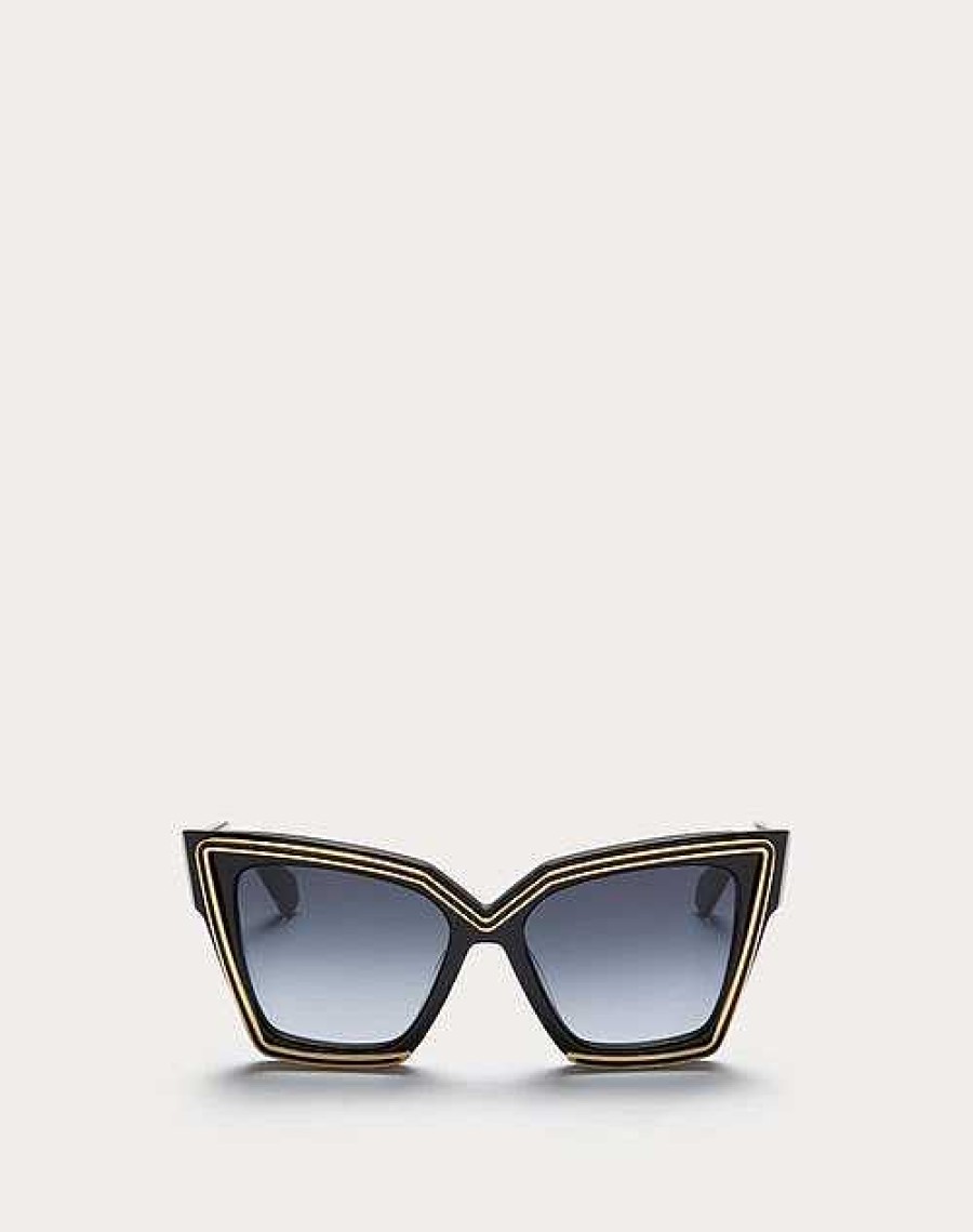 Valentino V - Grace Oversized Cateye Acetate Frame With Titanium Details | Eyewear