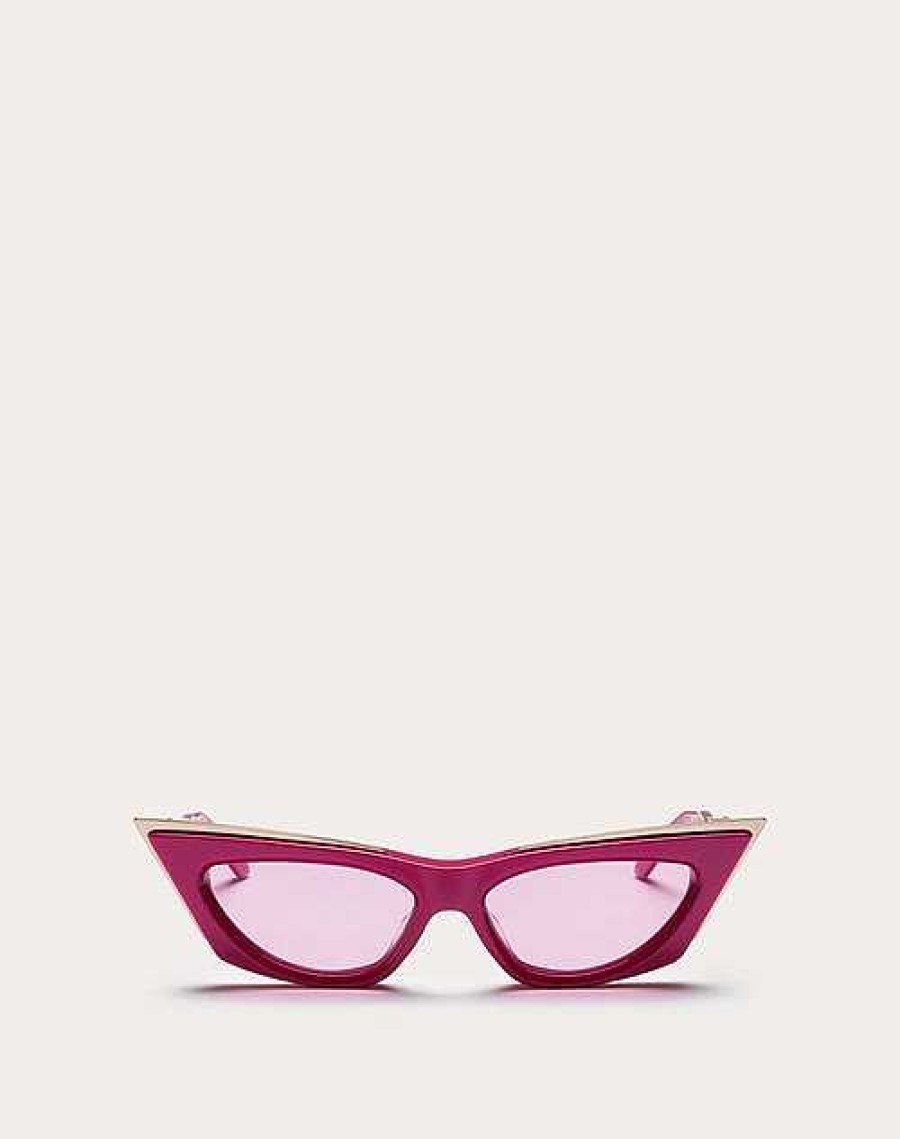 Valentino V - Goldcut I Sculpted Thickset Acetate Frame With Titanium Insert | Eyewear