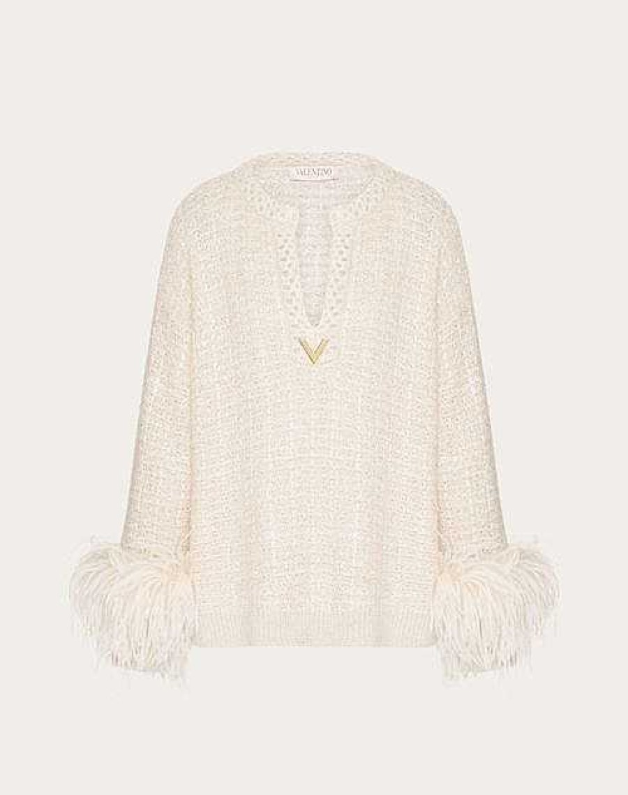 Valentino Sweater In Lurex Mohair And Sequin Thread | Knitwear