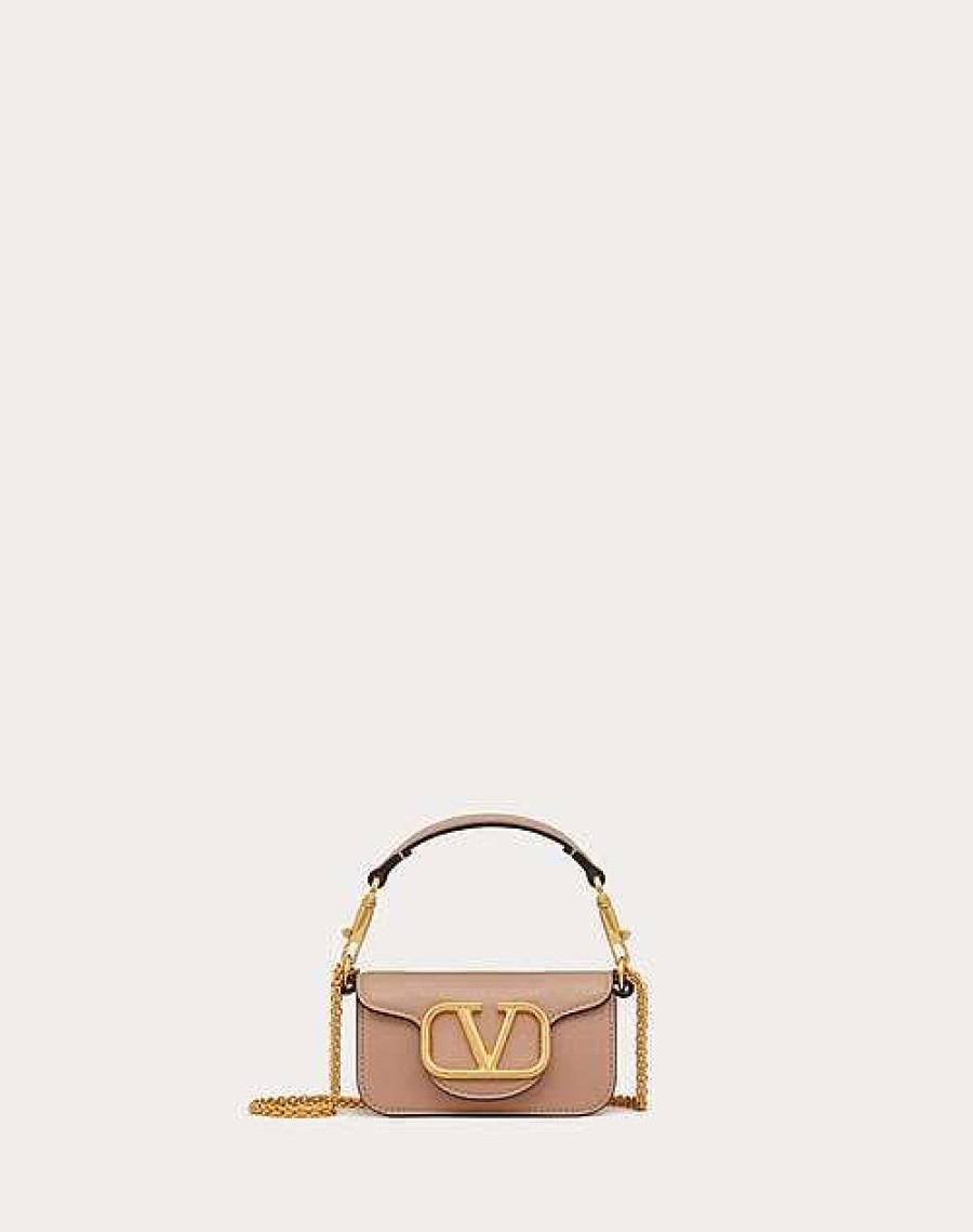 Valentino Valentino Garavani Loco Micro Bag In Calfskin Leather With Chain | Shoulder Bags