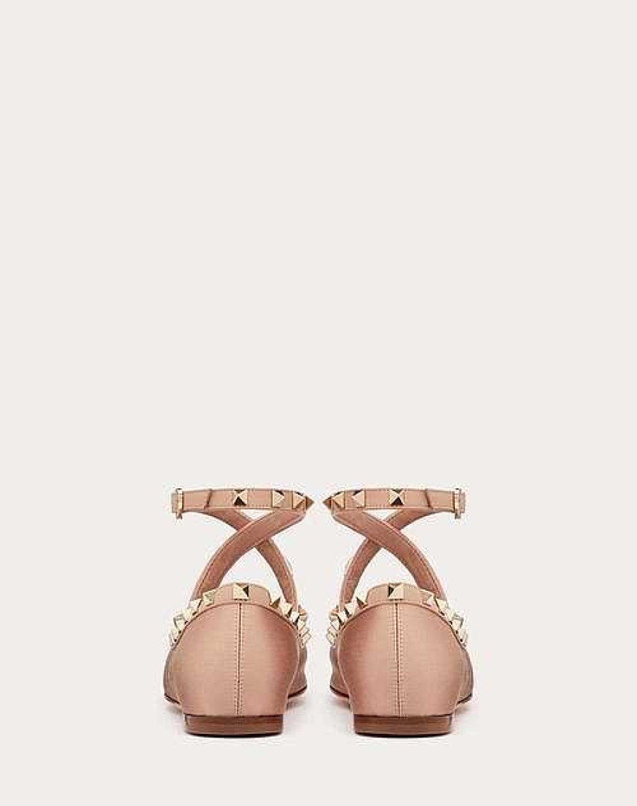 Valentino Rockstud Satin Ballerina | Ballerinas