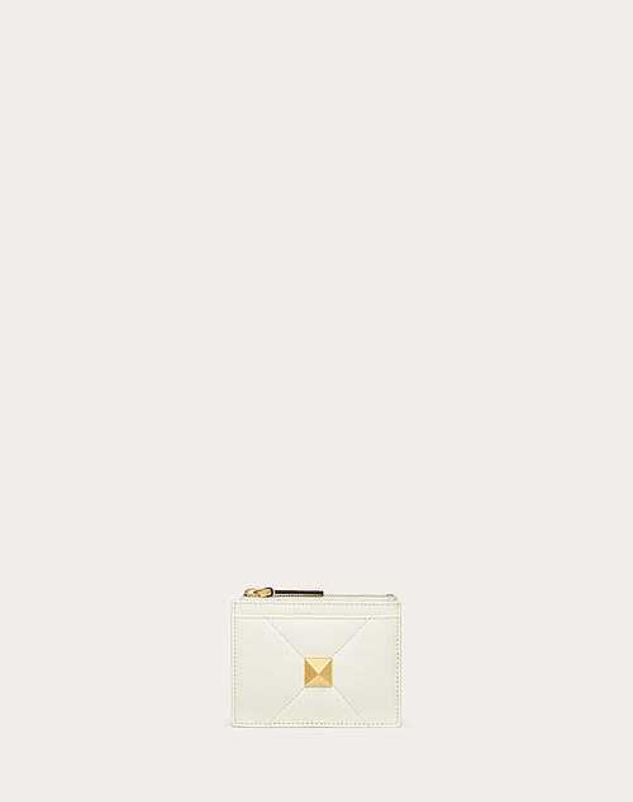 Valentino Roman Stud Nappa Leather Coin Purse With Zipper | Wallets And Small Leather Goods