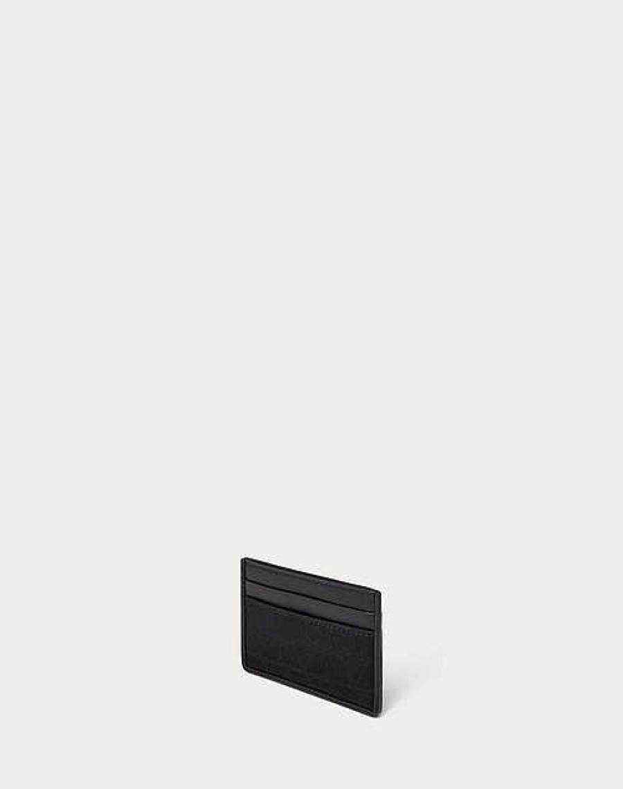 Valentino Toile Iconographe Card Holder In Technical Fabric With Leather Details | Wallets And Small Leather Goods