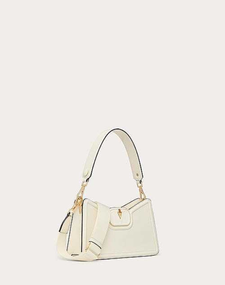 Valentino Vlogo Leather Shoulder Bag In Grainy Calfskin | Shoulder Bags