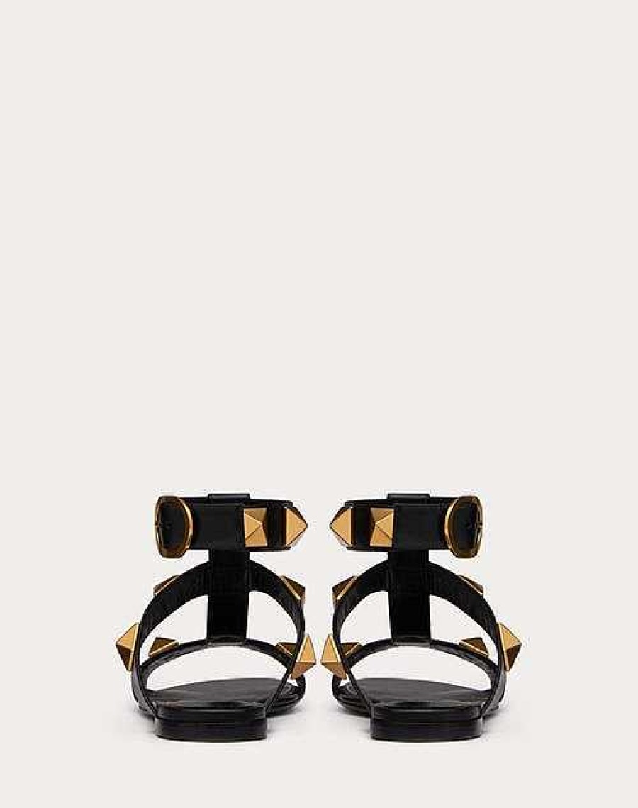 Valentino Roman Stud Flat Calfskin Sandal | Sandals