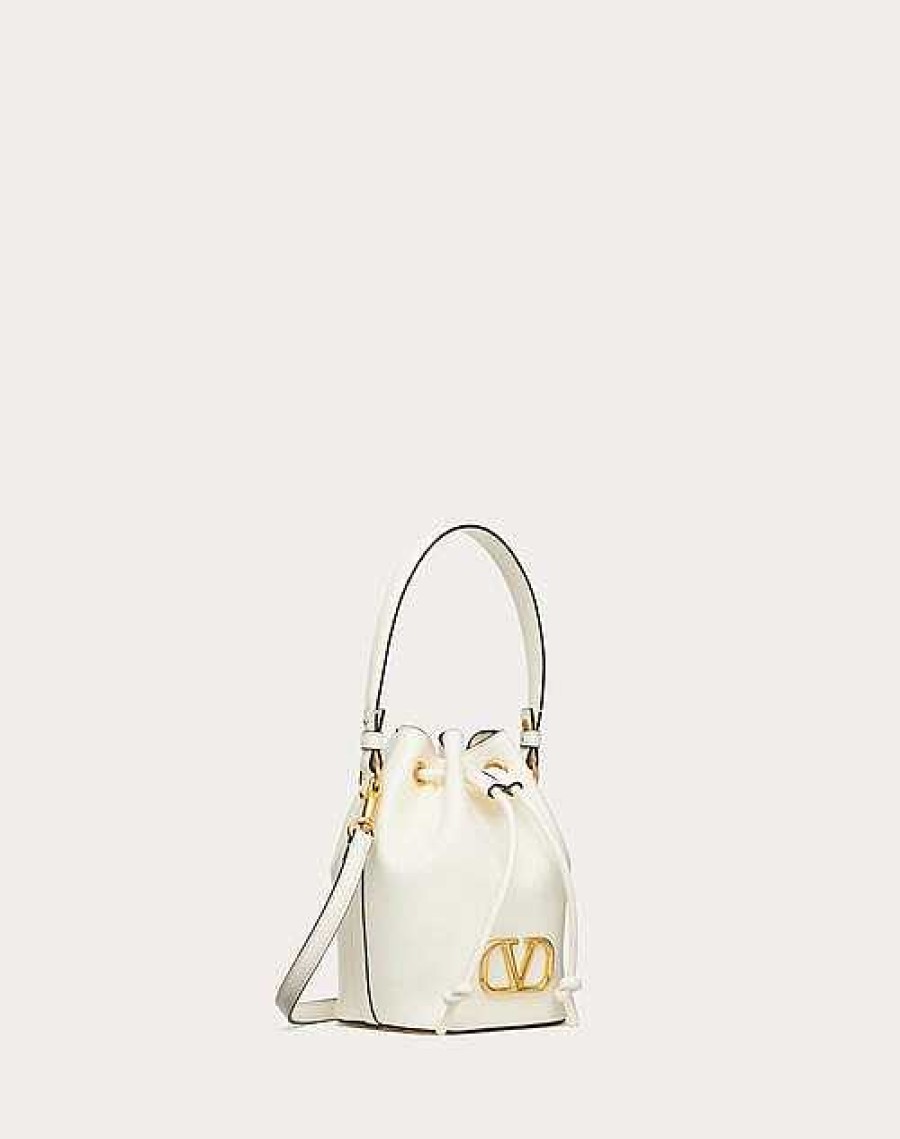 Valentino Mini Vlogo Signature Bucket Bag In Nappa Leather | Shoulder Bags