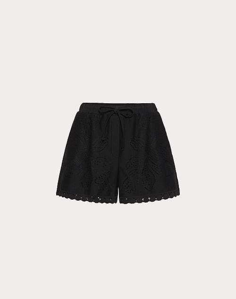 Valentino Shorts In Valentino Cotton Guipure Jardin Plat | Pants And Shorts