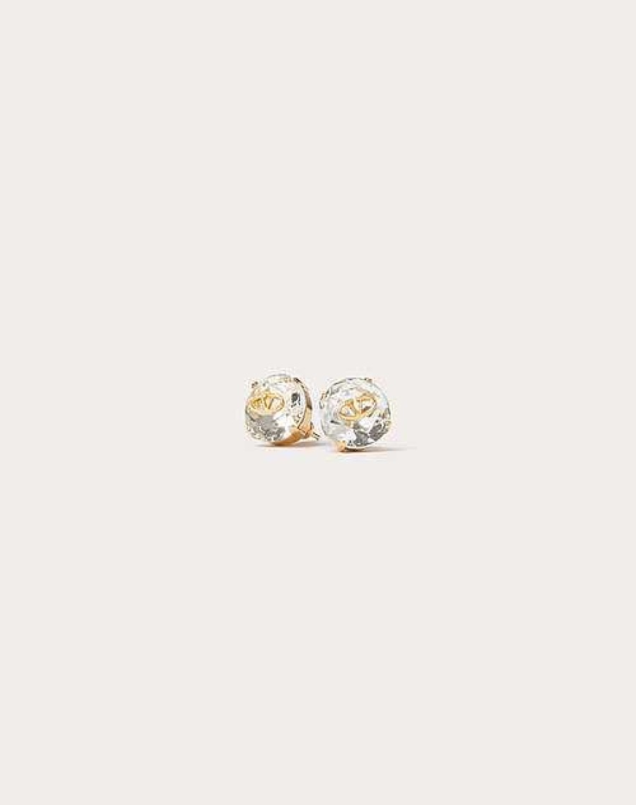 Valentino The Bold Edition Vlogo Metal And Crystal Earrings | Jewelry