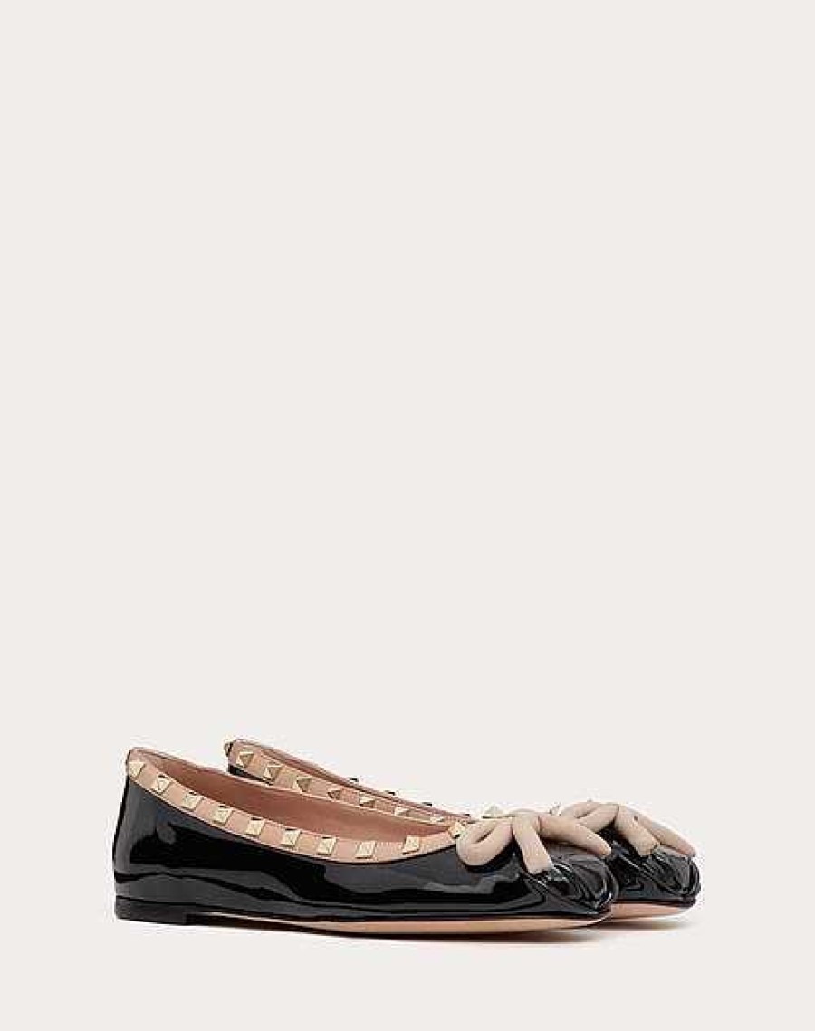 Valentino Rockstud Patent Leather Ballerina | Ballerinas