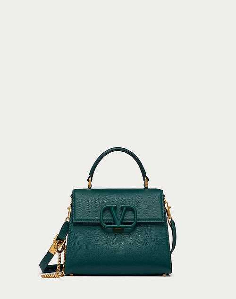 Valentino Small Vsling Grainy Calfskin Handbag | Top Handle Bags