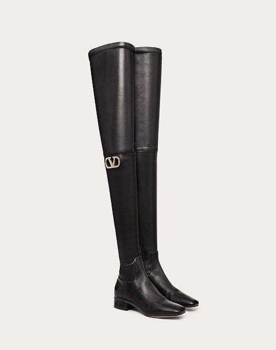 Valentino Vlogo Type Over-The-Knee Boot In Stretch Nappa 30Mm | Boots