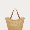 Valentino Rockstud Woven Raffia Shopping Bag | Totes