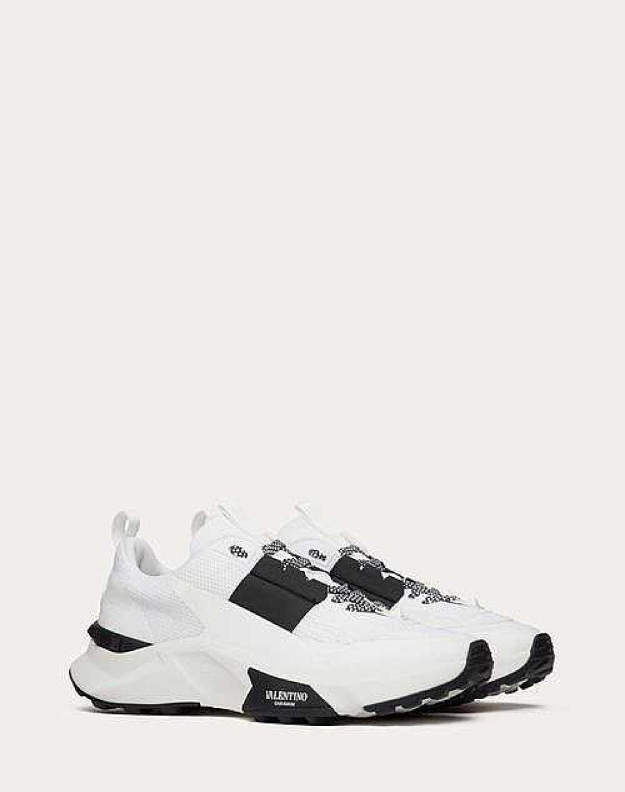 Valentino True Act Low Top Sneaker In Mesh And Rubberized Fabric | Sneakers