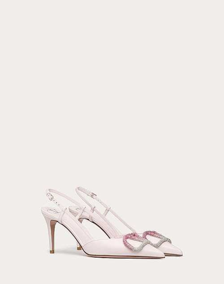 Valentino Vlogo Signature Decollete Calfskin Slingback With Degrade Crystals 80Mm | Pumps