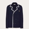 Valentino Double-Breasted Wool Jacket With Metallic V Detail | Coats And Blazers