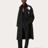 Valentino Silk Shantung High-Neck Caban With Flower Embroidery | Coats And Blazers