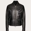 Valentino Leather Jacket With Untitled Studs | Outerwear