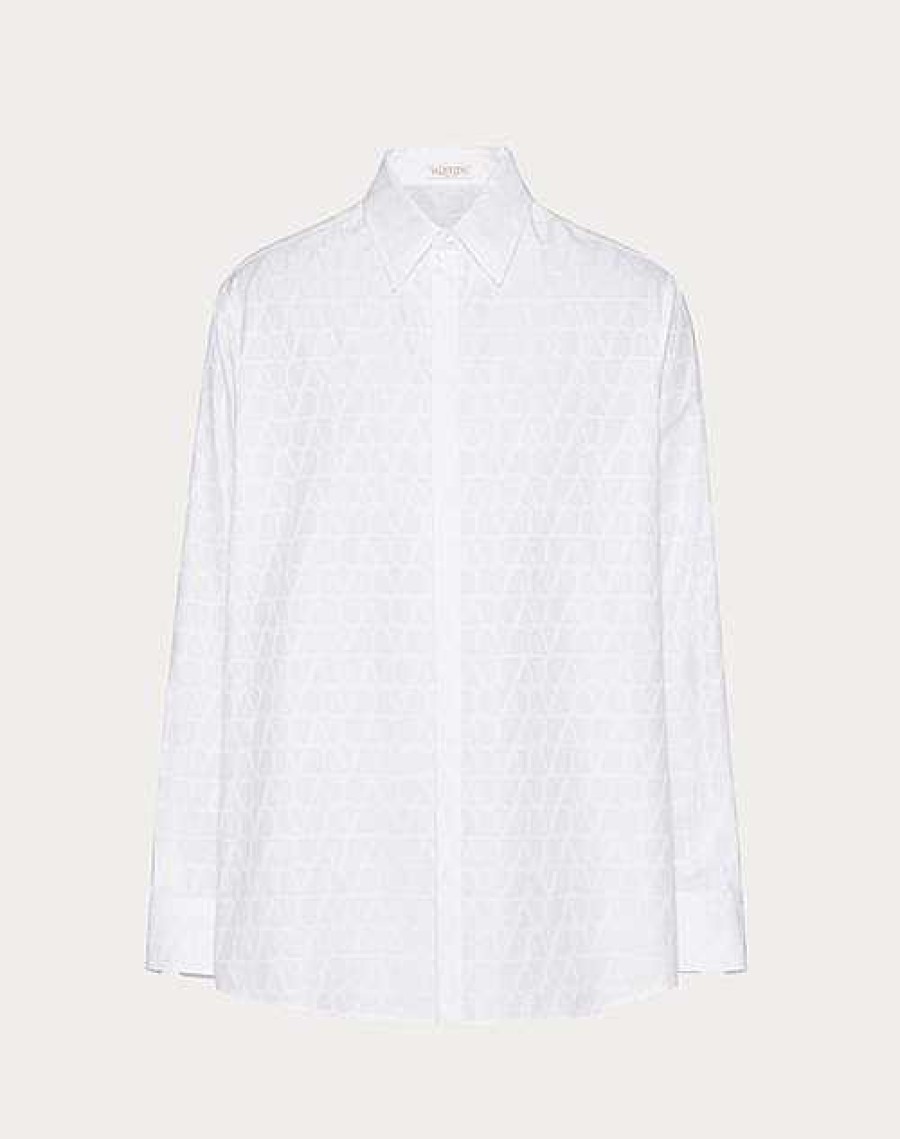 Valentino Cotton Poplin Shirt With Toile Iconographe Pattern | Shirts