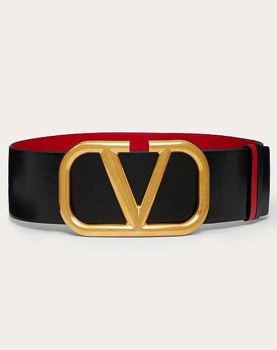 Valentino Reversible Vlogo Signature Belt In Glossy Calfskin 70 Mm | Belts