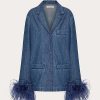 Valentino Chambray Denim Shirt With Feathers | Denim