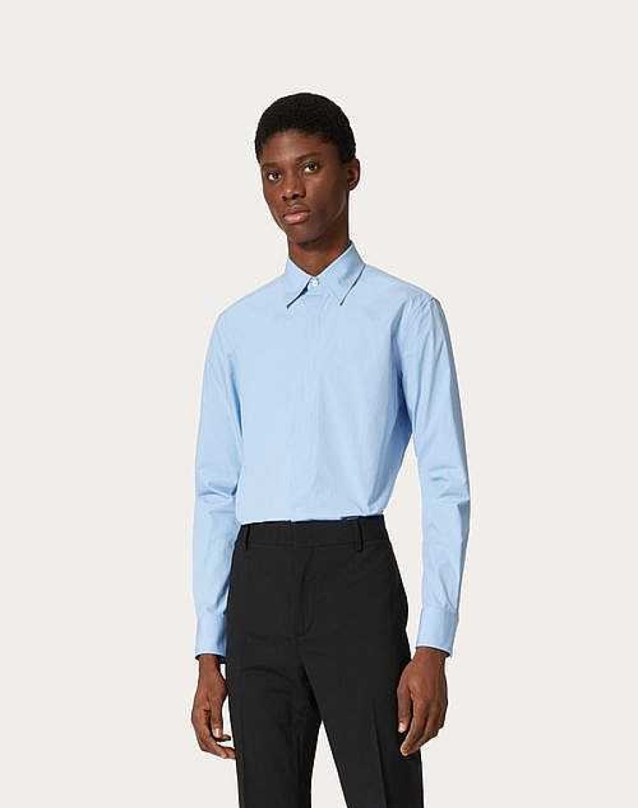 Valentino Heavy Cotton Poplin Long Sleeve Shirt | Shirts