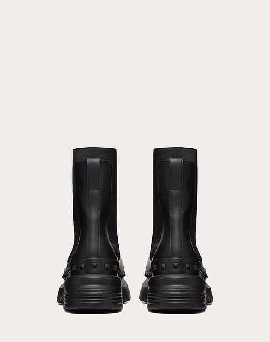 Valentino M-Way Rockstud Ankle Boot In Calfskin Leather | Boots