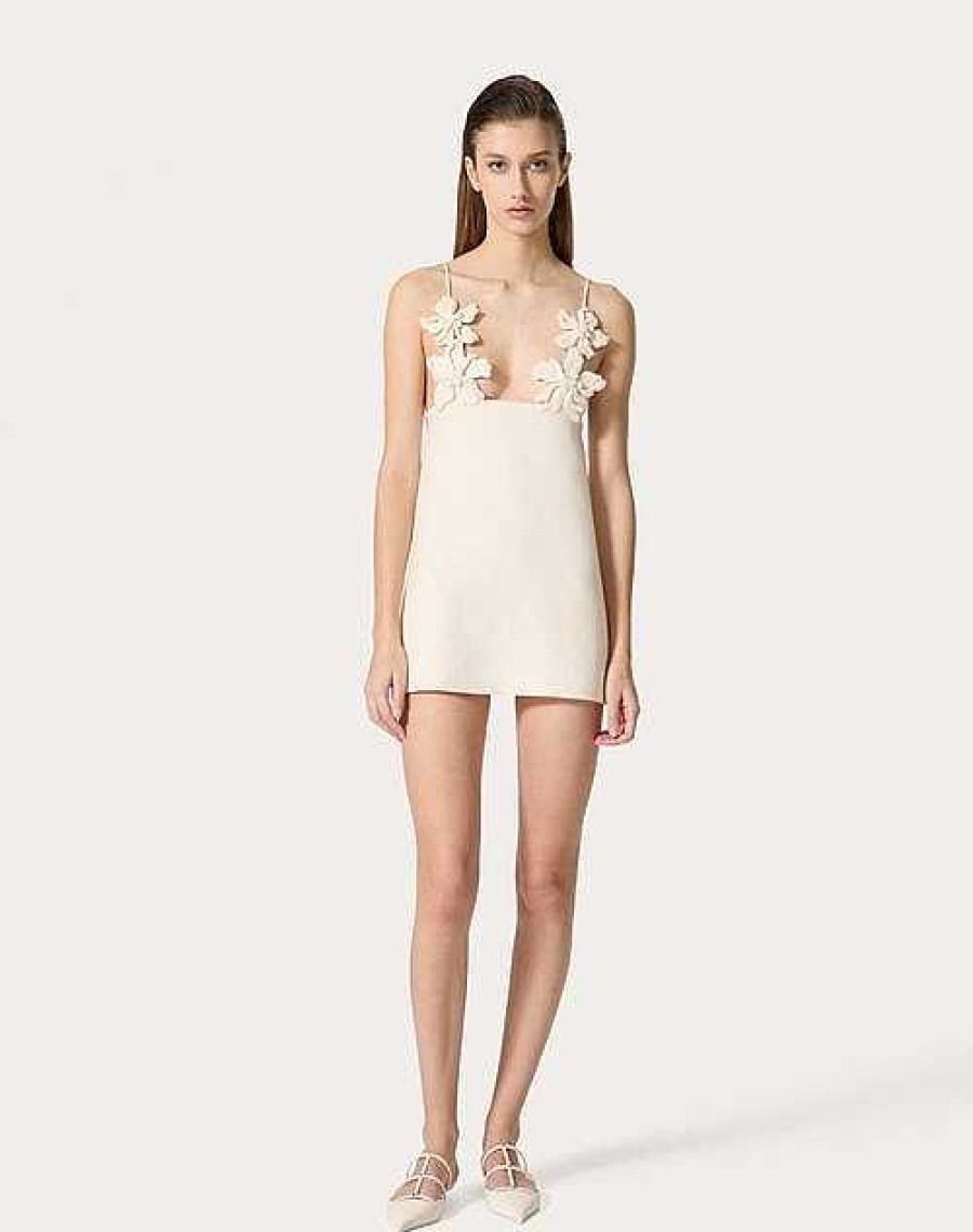 Valentino Embroidered Crepe Couture Short Dress | Dresses