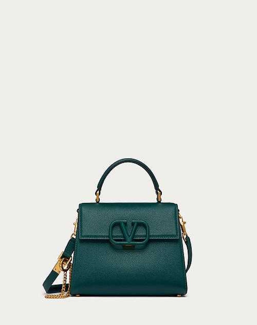 Valentino Small Vsling Grainy Calfskin Handbag | Top Handle Bags