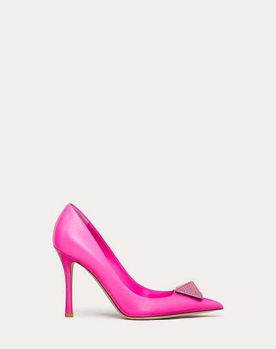 Valentino One Stud Nappa Leather Pump With Crystals 100Mm | Pumps