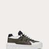 Valentino One Stud Xl Low-Top Sneaker In Nappa Leather And Jacquard Toile Iconographe Technical Fabric | Sneakers