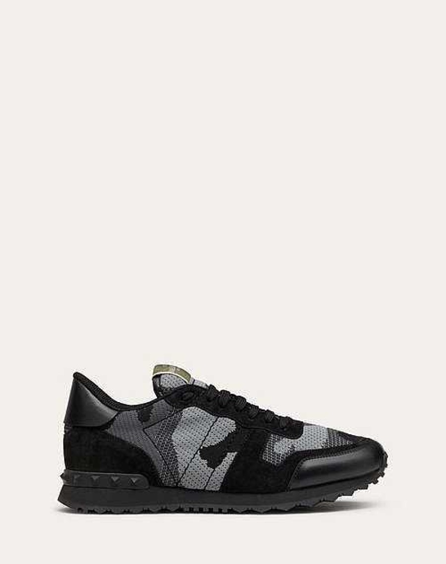 Valentino Mesh Fabric Camouflage Rockrunner Sneaker | Sneakers