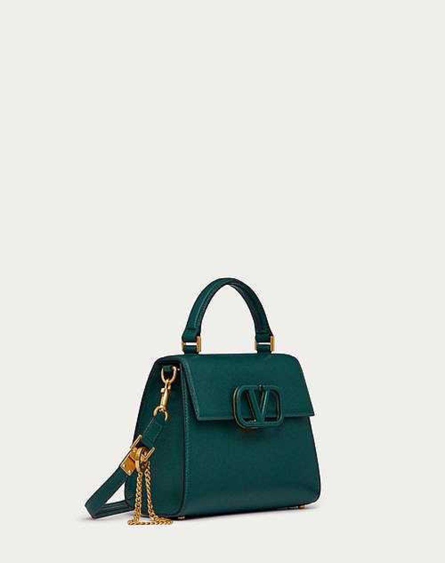 Valentino Small Vsling Grainy Calfskin Handbag | Top Handle Bags