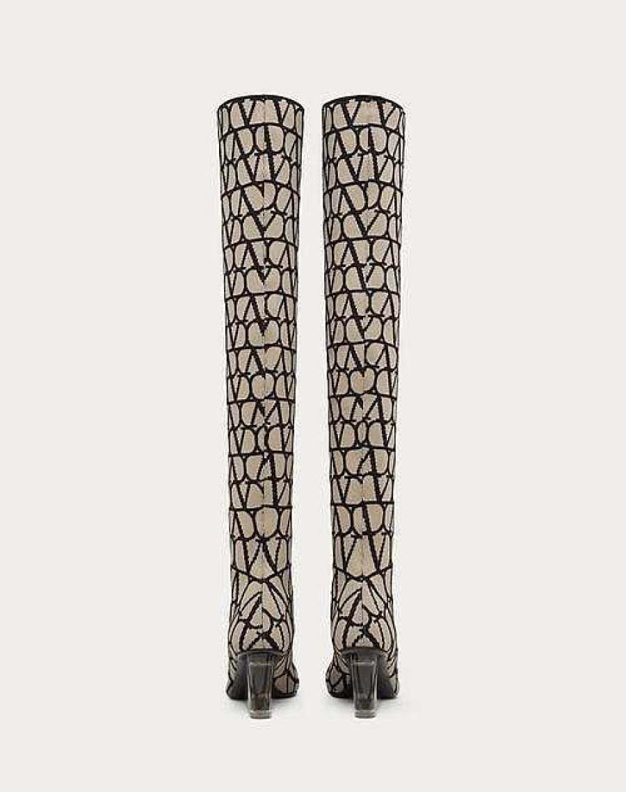 Valentino Toile Iconographe Stretch Knit Over-The-Knee Boot 75Mm | Boots