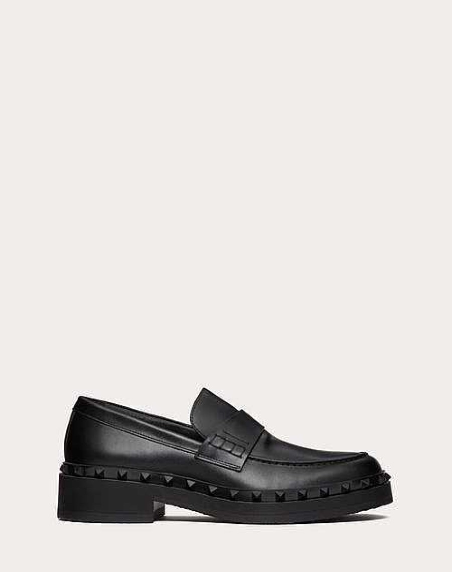 Valentino Rockstud M-Way Calfskin Loafer | Lace-Ups And Loafers