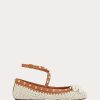 Valentino Rockstud Ballerina With Crochet Embroidery | Ballerinas