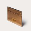 Valentino Vlogo Signature Metallic Grainy Calfskin Cardholder | Wallets And Small Leather Goods