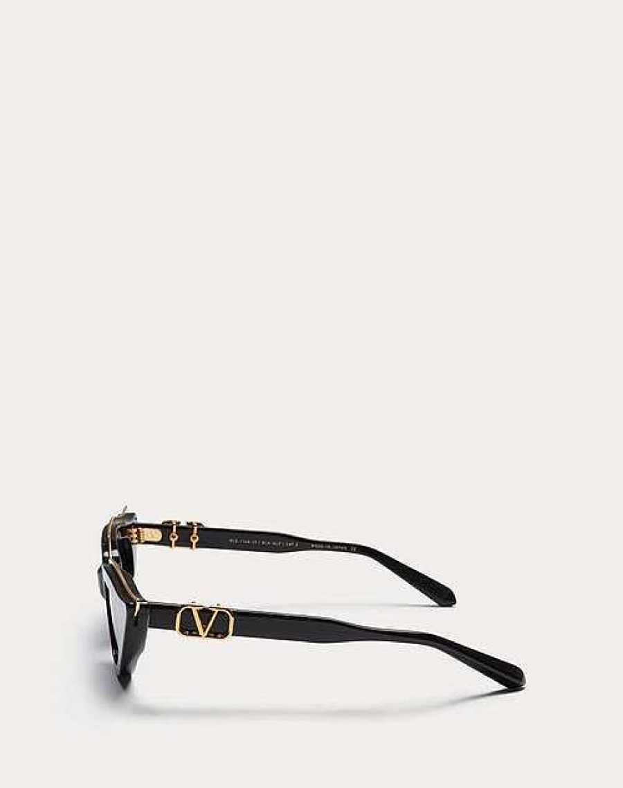 Valentino V - Goldcut Ii Sculpted Thickset Acetate Frame With Titanium Insert | Eyewear