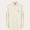 Valentino Wool Gabardine Shirt Jacket With Vlogo Signature Patch | Outerwear