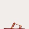 Valentino Flat Roman Stud Calfskin Slide Sandal | Slides And Thongs