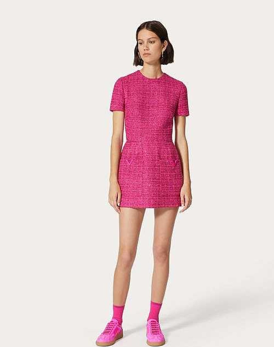 Valentino Short Dress In Glaze Tweed Light | Dresses