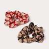 Valentino Toile Iconographe Scrunchies Set In Silk With Vlogo Applique | Hair Accessories