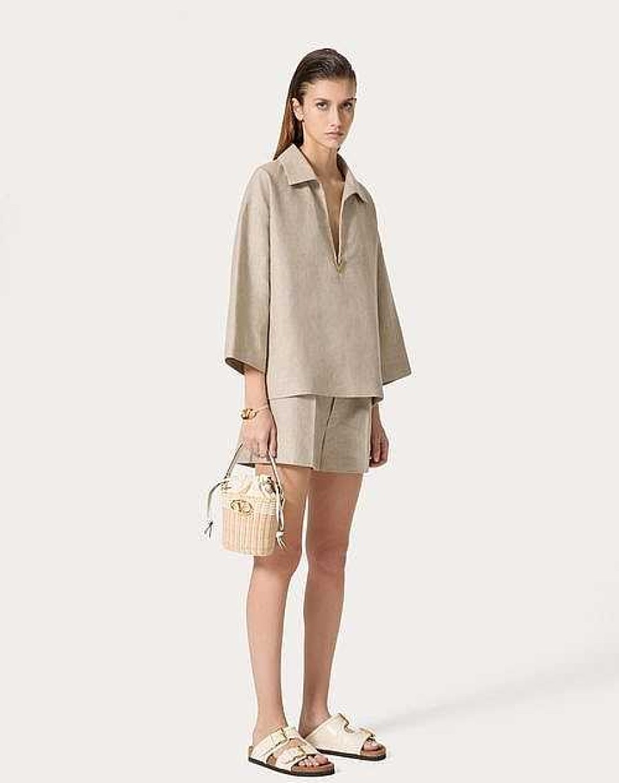 Valentino Linen Canvas Bermuda Shorts | Pants And Shorts