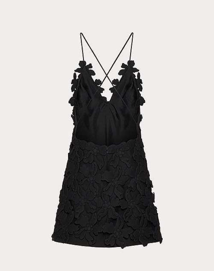 Valentino Embroidered Crepe Couture Short Dress | Dresses