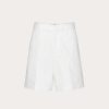 Valentino Stretch Cotton Canvas Bermuda Shorts With Rubberized V Detail | Pants And Shorts