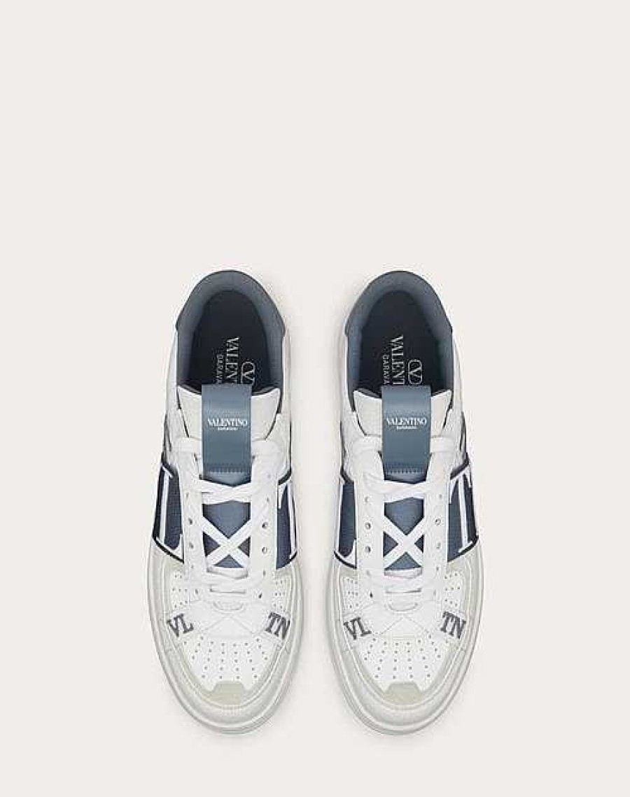 Valentino Vl7N Low-Top Calfskin And Fabric Sneaker With Bands | Sneakers