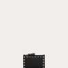 Valentino Rockstud Grainy Calfskin Cardholder With Zipper | Wallets And Small Leather Goods