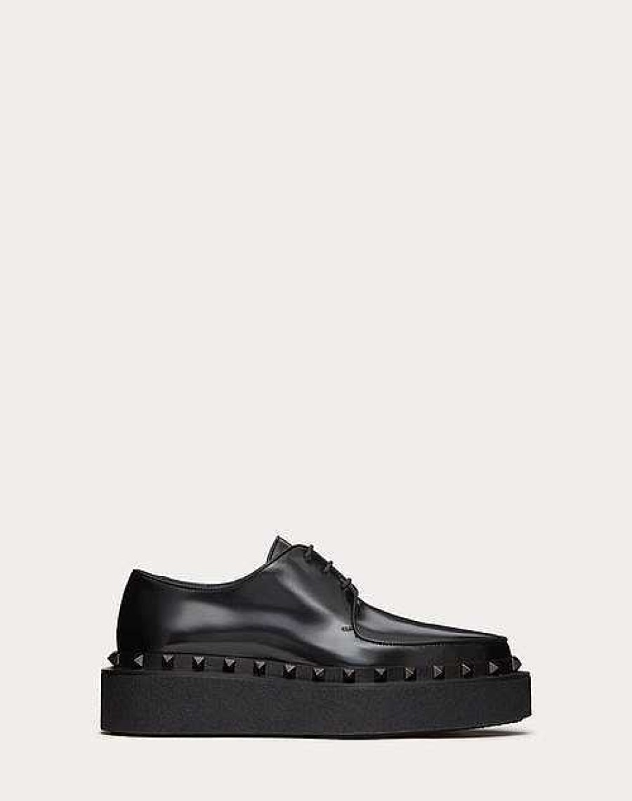 Valentino Rockstud M-Way Calfskin Derby With Matching Studs | Loafers And Oxfords